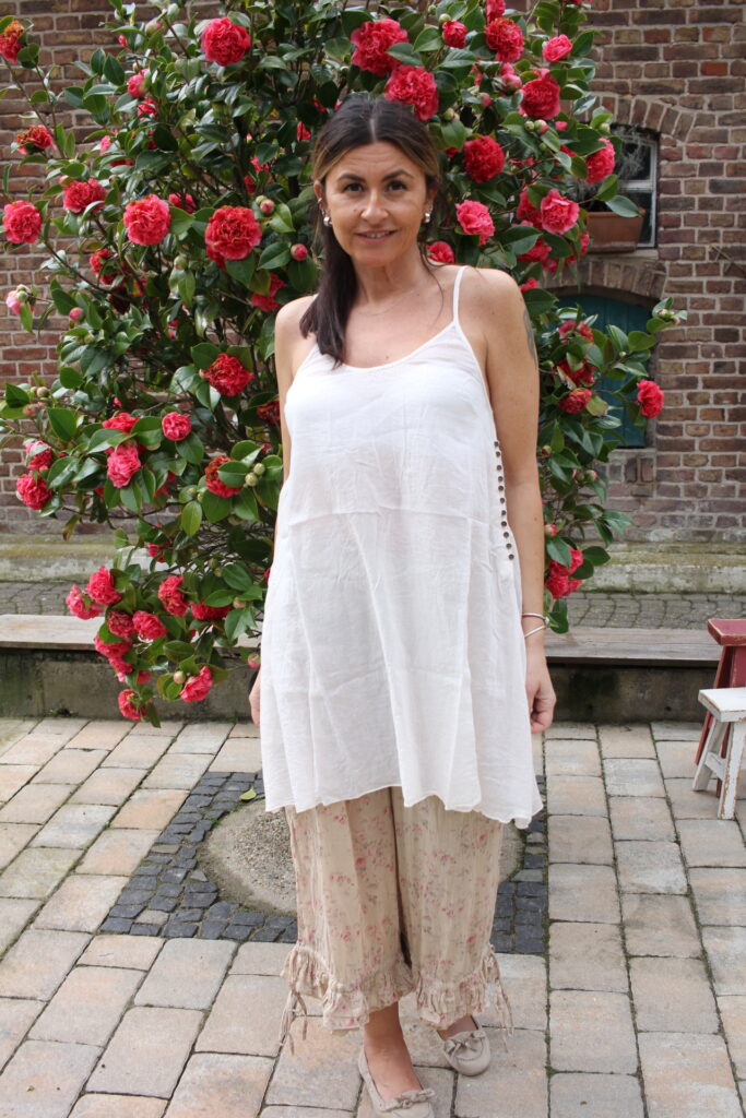 Tunique Femme Léa Fashion T-L Blanc Et Rouge - Style Casual, Parfaite Avec Un Legging