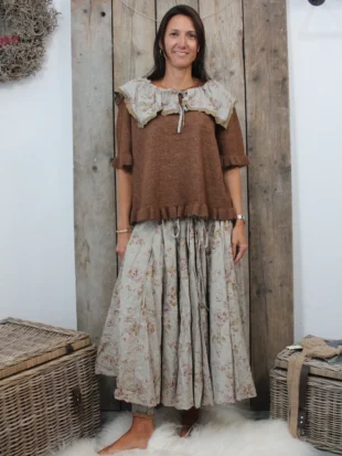 Les Ours  Rock MODA AW26 in Popeline Fleurs Sauge