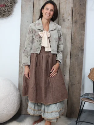 Les Ours  Jacke ENOA AW26 in Velours Ras Fleurs Sauge