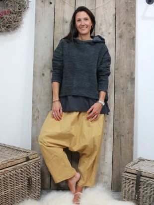 PRIVATSACHEN Pullover aus Ökoteddy mit Kapuze NIGILISTIG in Anschein one size