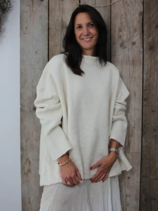 PRIVATSACHEN Pullover HEIMLAUT aus Wattwolle in Schnee